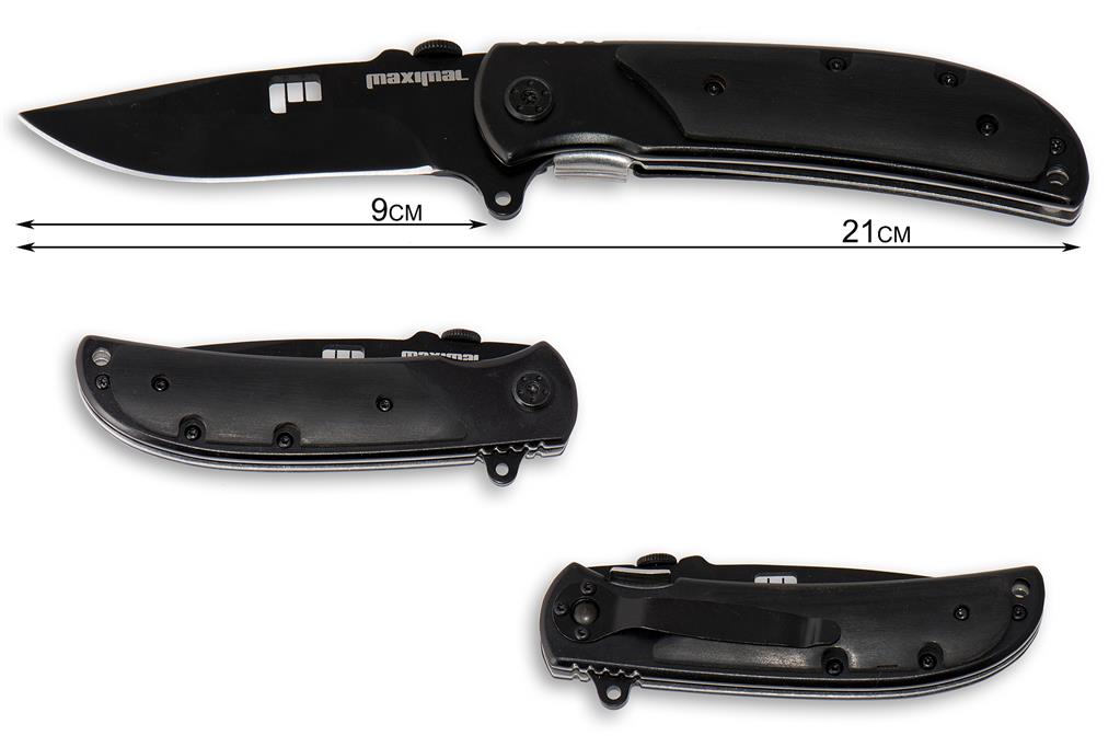 Couteau pliant Maximal noir 21 cm